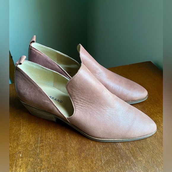Lucky Brand Size 10 M Leather Slip on Tan Booties Shoes - Picture 1 of 13